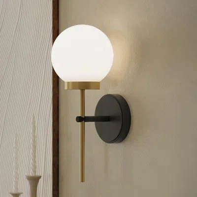 Progress Lighting Rigsby Matte Black With Brushed Gold 1-light Wall Sconce