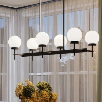 Progress Lighting Rigsby Six-light Matte Black Linear Chandelier