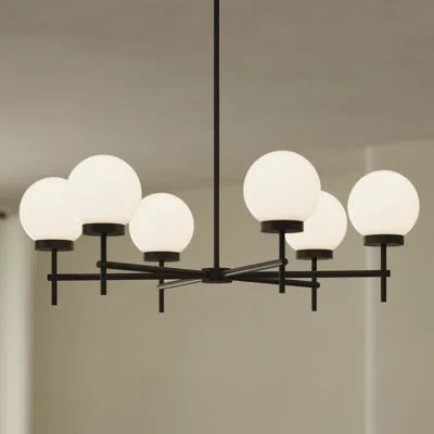 Progress Lighting Rigsby Six-light Matte Black Medium Chandelier