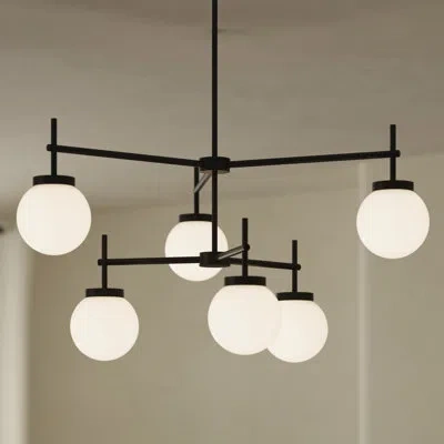 Progress Lighting Rigsby Six-light Matte Black Two-tier Chandelier