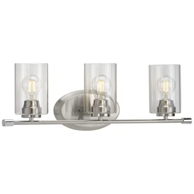 Progress Lighting Riley Collection Three-light Clear Glass Modern Bath Vanity Light