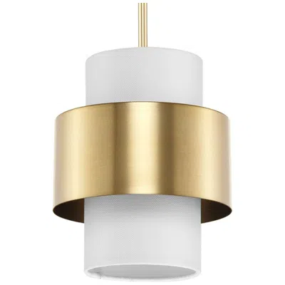 Progress Lighting Silva Collection One-light White Linen Shade Pendant