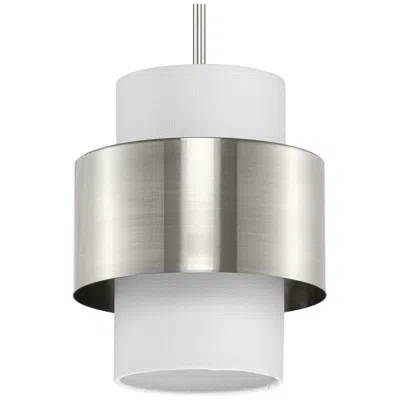Progress Lighting Silva Collection One-light White Linen Shade Pendant