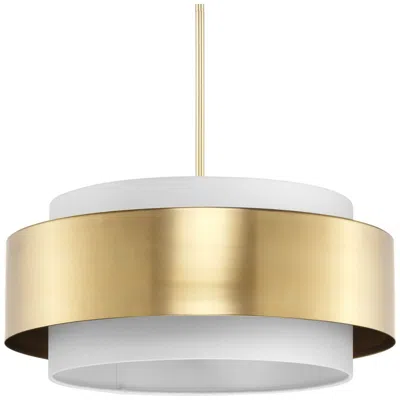Progress Lighting Silva Collection Three-light White Linen Shade Pendant