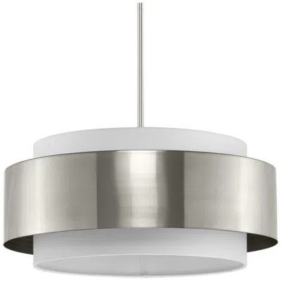 Progress Lighting Silva Collection Three-light White Linen Shade Pendant