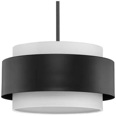 Progress Lighting Silva Collection Three-light White Linen Shade Pendant
