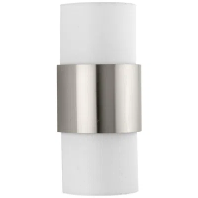 Progress Lighting Silva Collection Two-light White Linen Shade Wall Sconce