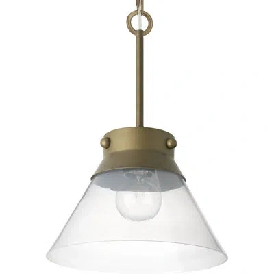 Progress Lighting Tapia Trail 1 - Light Single Cone Pendant In Aged Brass