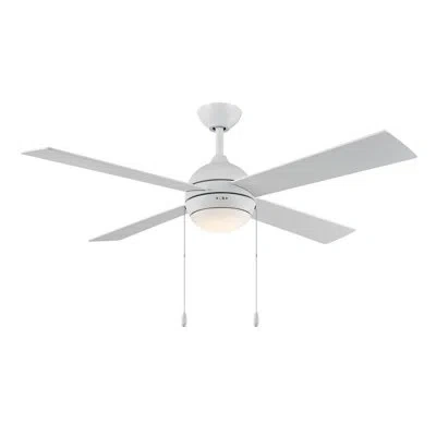 Progress Lighting Tavo 52-in 4-blade Indoor Modern Matte White Ceiling Fan With 3000k Integrated Led With Pull Chain