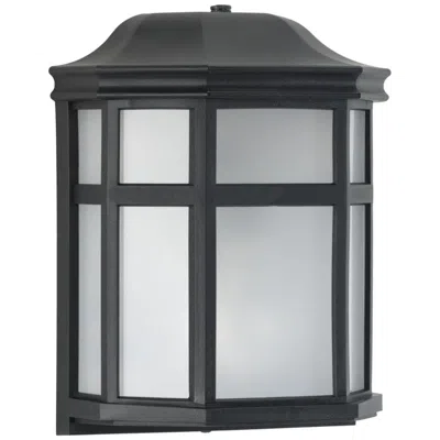 Progress Lighting Textured Black Frosted Shade Traditional Outdoor Wall Lantern Light