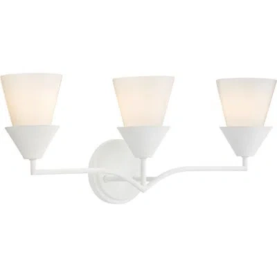 Progress Lighting Three-light Contemporary Vanity Light In White Plaster