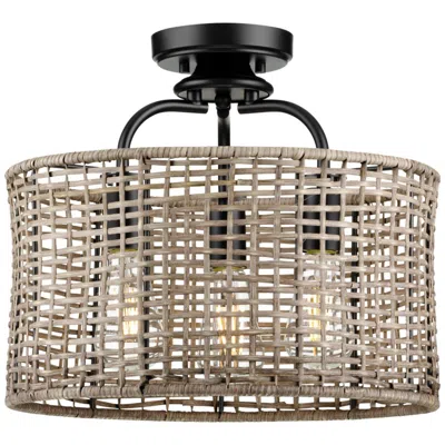 Progress Lighting Three-light Convertible Semi-flush Ceiling Or Hanging Pendant Light