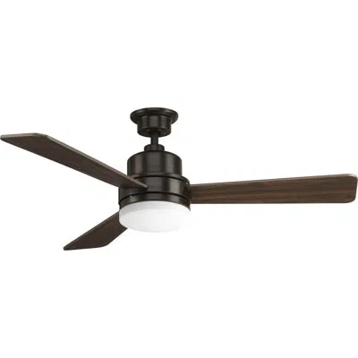 Progress Lighting Trevina 52" 3 - Blade Led Propeller Ceiling Fan With Light Kit Included In Brown