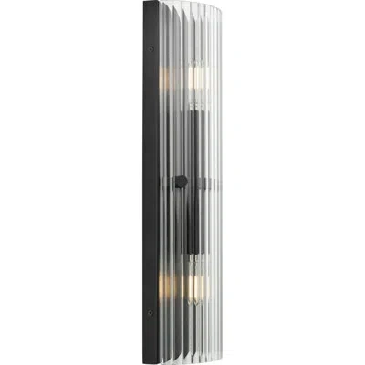 Progress Lighting Two-light Contemporary Wall Sconce In Matte Black