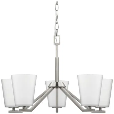 Progress Lighting Vertex Collection Five-light Etched White Chandelier