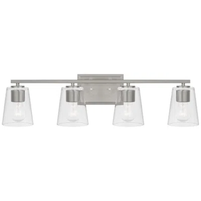 Progress Lighting Vertex Collection Four-light Clear Glass Contemporary Bath Light