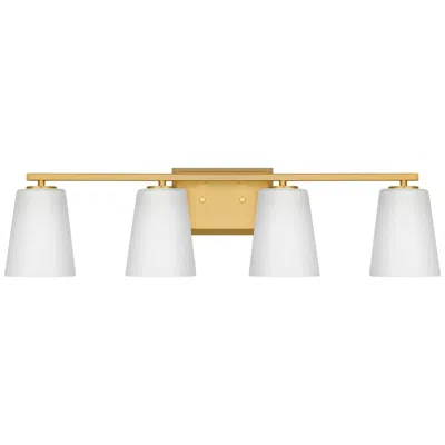 Progress Lighting Vertex Collection Four-light Etched White Glass Contemporary Bath Light