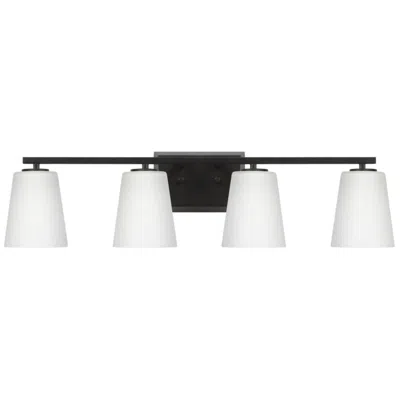 Progress Lighting Vertex Collection Four-light Etched White Glass Contemporary Bath Light
