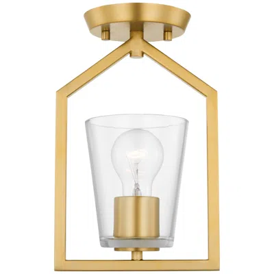 Progress Lighting Vertex Collection One-light Clear Glass Semi-flush Mount