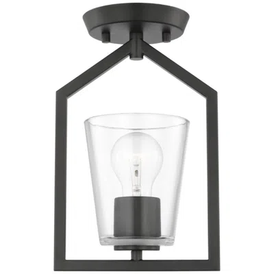 Progress Lighting Vertex Collection One-light Clear Glass Semi-flush Mount