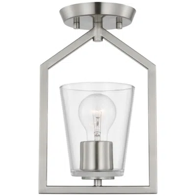 Progress Lighting Vertex Collection One-light Clear Glass Semi-flush Mount