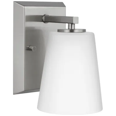Progress Lighting Vertex Collection One-light Etched White Glass Contemporary Bath Light