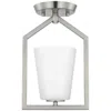 Progress Lighting Vertex Collection One-light Etched White Semi-flush Mount