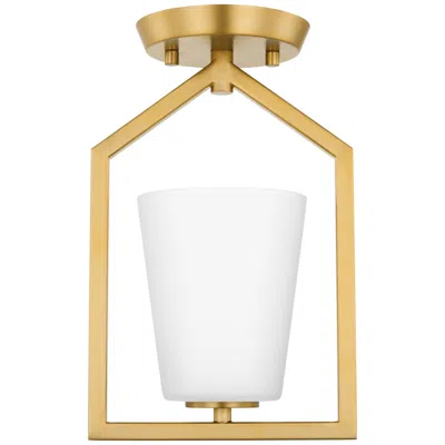 Progress Lighting Vertex Collection One-light Etched White Semi-flush Mount