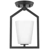 Progress Lighting Vertex Collection One-light Etched White Semi-flush Mount
