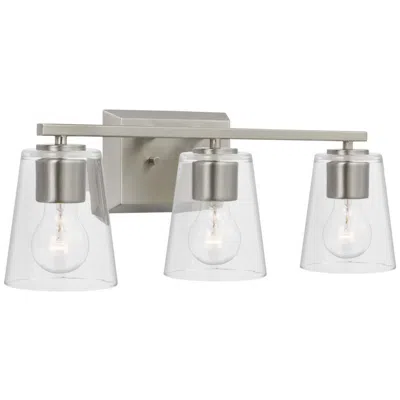 Progress Lighting Vertex Collection Three-light Clear Glass Contemporary Bath Light