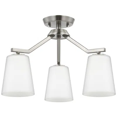 Progress Lighting Vertex Collection Three-light Etched White Convertible Chandelier