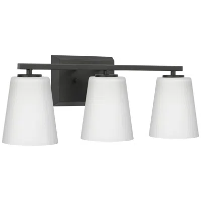 Progress Lighting Vertex Collection Three-light Etched White Glass Contemporary Bath Light