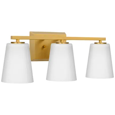 Progress Lighting Vertex Collection Three-light Etched White Glass Contemporary Bath Light