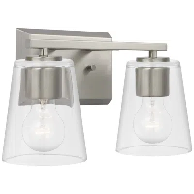 Progress Lighting Vertex Collection Two-light Clear Glass Contemporary Bath Light