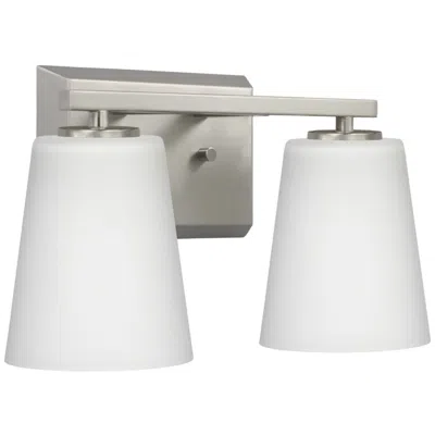Progress Lighting Vertex Collection Two-light Etched White Glass Contemporary Bath Light