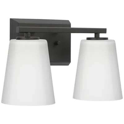 Progress Lighting Vertex Collection Two-light Etched White Glass Contemporary Bath Light