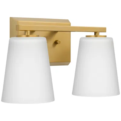 Progress Lighting Vertex Collection Two-light Etched White Glass Contemporary Bath Light