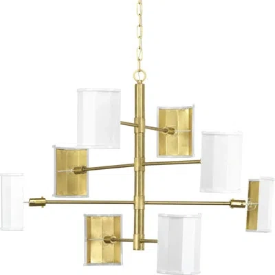 Progress Lighting Wandermere 8 - Light Unique Geometric Chandelier In Brushed Brass