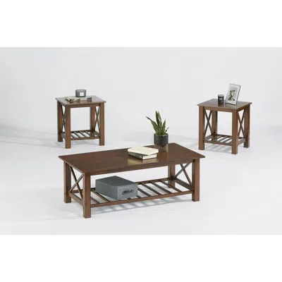 Progressive Furniture 3 Pack (cocktail & 2 End Tables), Coffee In Brown