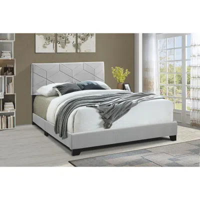 Progressive Furniture All-in-one Upholstered King Bed, Glacier Gray In Blue