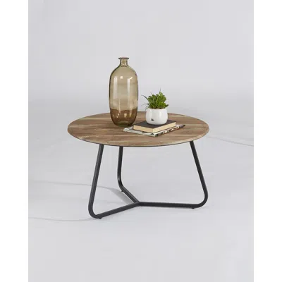 Progressive Furniture Cocktail Table, Yukon/black Metal In Brown