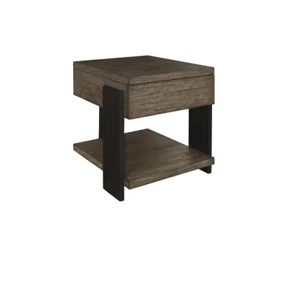 Progressive Furniture End Table, Clay/black In Brown