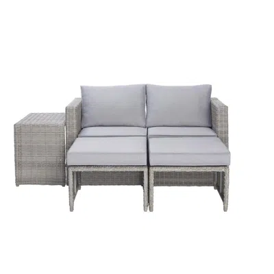 Progressive Furniture Malibu 5 Piece Outdoor Seating Set, Gray