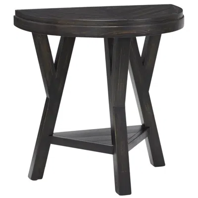 Progressive Furniture Market Street West Transitional Chairside Table Black Pepper