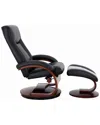 Progressive Furniture Relax-r Hamilton Recliner & Ottoman With Pillow In Black