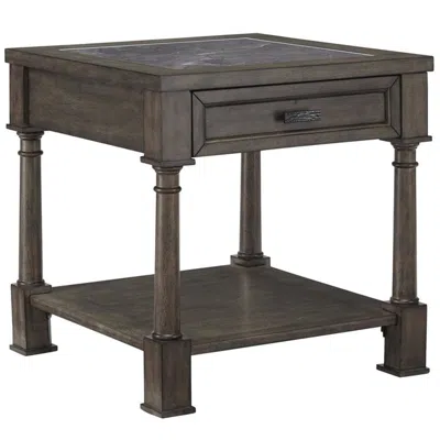 Progressive Furniture Riverdale Rd Traditional End Table Gray Flannel/slate
