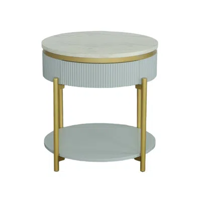 Progressive Furniture Round End Table In White