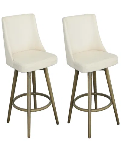 Progressive Furniture Set Of 2 Upholstered Swivel Pub/bar Chairs In Brown