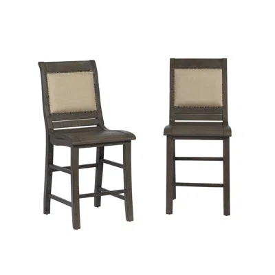 Progressive Furniture Upholstered Counter Chair, Set Of 2 In Brown