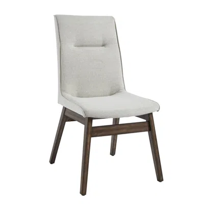 Progressive Furniture Upholstered Dining Chairs, Set Of 2, Walnut Brown/eggshell White Fabric